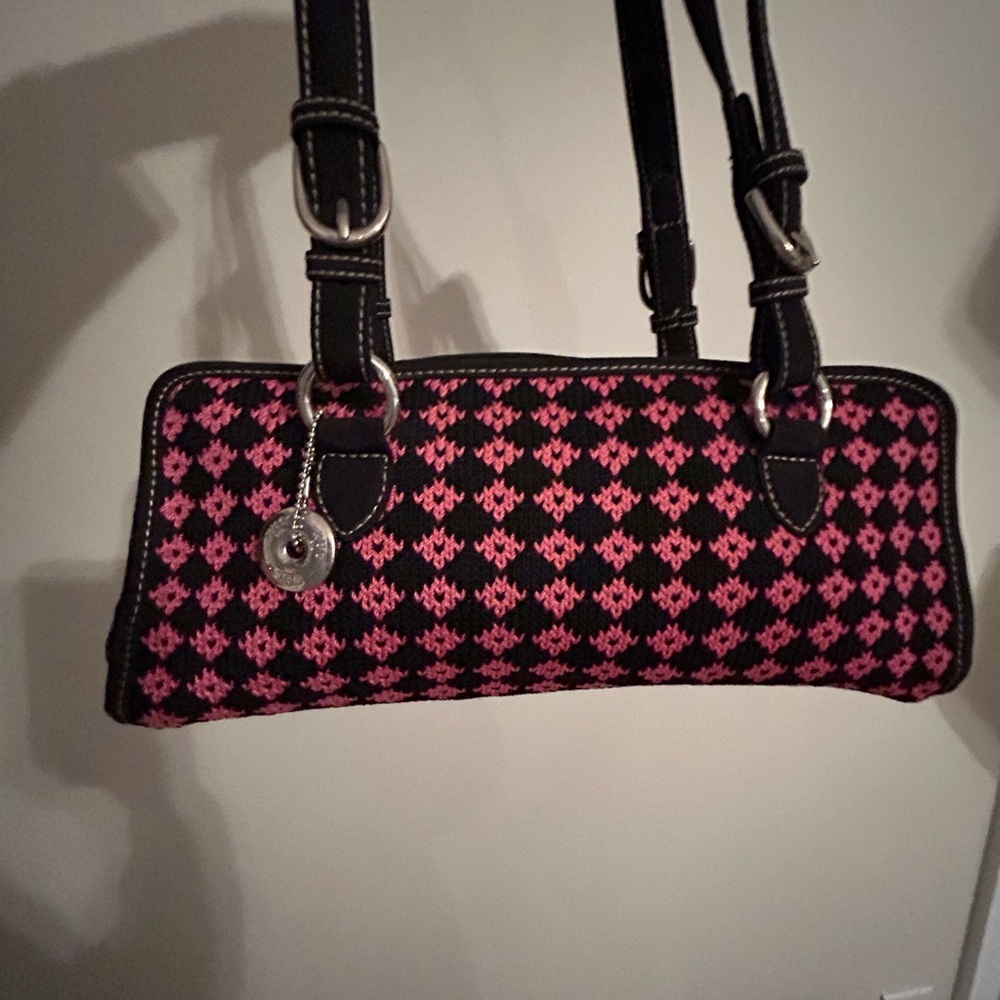 The Sak Black and Pink Shoulder Bag- vintage.